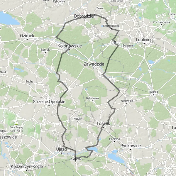 Miniatura mapy "Trasa Road Rudziniec - Pławniowice" - trasy rowerowej w Śląskie, Poland. Wygenerowane przez planer tras rowerowych Tarmacs.app
