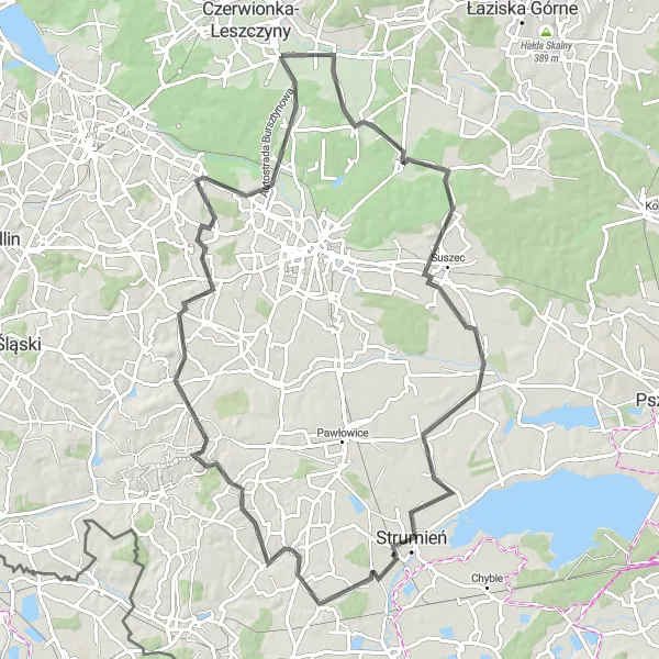 Miniatura mapy "Trasa Bełk - Szczejkowice" - trasy rowerowej w Śląskie, Poland. Wygenerowane przez planer tras rowerowych Tarmacs.app