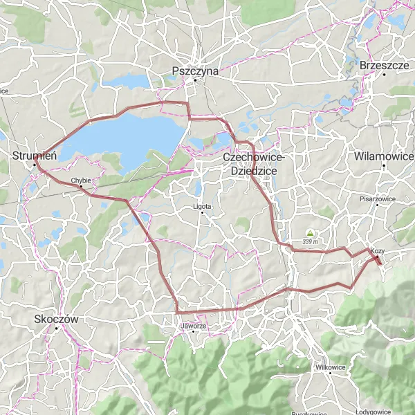 Miniatura mapy "Trasa Goczałkowice-Zdrój" - trasy rowerowej w Śląskie, Poland. Wygenerowane przez planer tras rowerowych Tarmacs.app