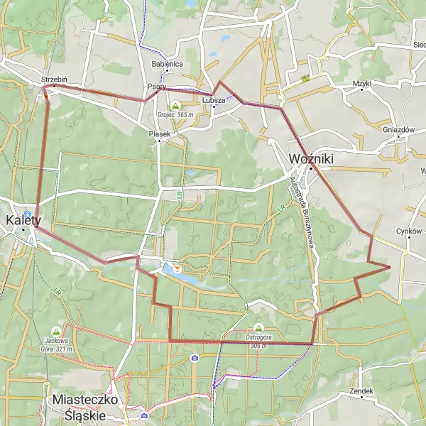 Map miniature of "Strzebińska Loop" cycling inspiration in Śląskie, Poland. Generated by Tarmacs.app cycling route planner