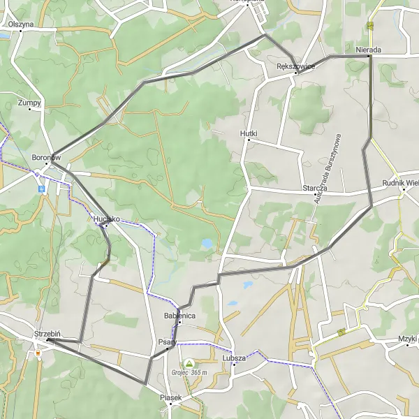 Map miniature of "Hucisko Loop Road Cycling Route" cycling inspiration in Śląskie, Poland. Generated by Tarmacs.app cycling route planner