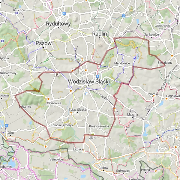 Map miniature of "Skrzyszów Adventure" cycling inspiration in Śląskie, Poland. Generated by Tarmacs.app cycling route planner