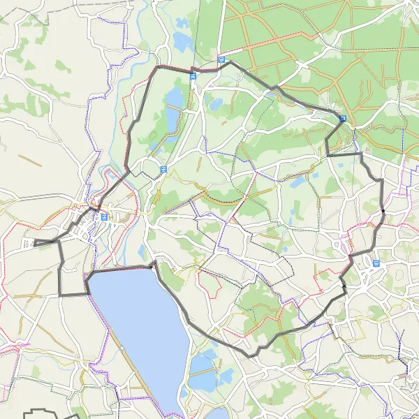 Map miniature of "Piece - Lyski" cycling inspiration in Śląskie, Poland. Generated by Tarmacs.app cycling route planner