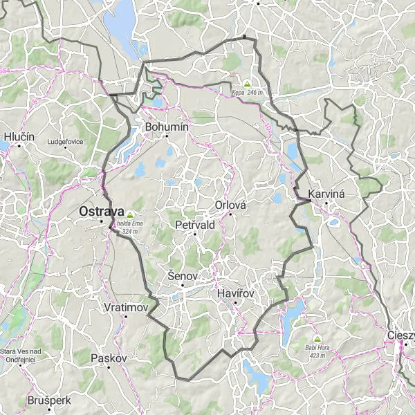 Miniatura mapy "Trasa przez malownicze okolice Turzy Śląskiej" - trasy rowerowej w Śląskie, Poland. Wygenerowane przez planer tras rowerowych Tarmacs.app