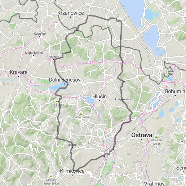 Map miniature of "Explore Tworków and Beyond - Road Cycling Adventure" cycling inspiration in Śląskie, Poland. Generated by Tarmacs.app cycling route planner