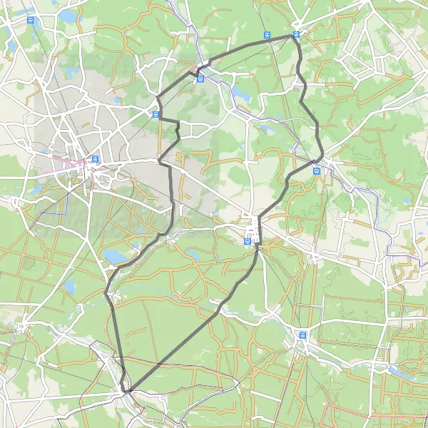 Miniatura mapy "Trasa rowerowa Tworóg - Kochanowice - Olszyna" - trasy rowerowej w Śląskie, Poland. Wygenerowane przez planer tras rowerowych Tarmacs.app