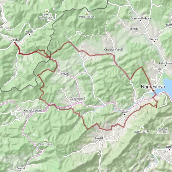 Map miniature of "Wilderness Expedition: Ujsoły Adventure" cycling inspiration in Śląskie, Poland. Generated by Tarmacs.app cycling route planner