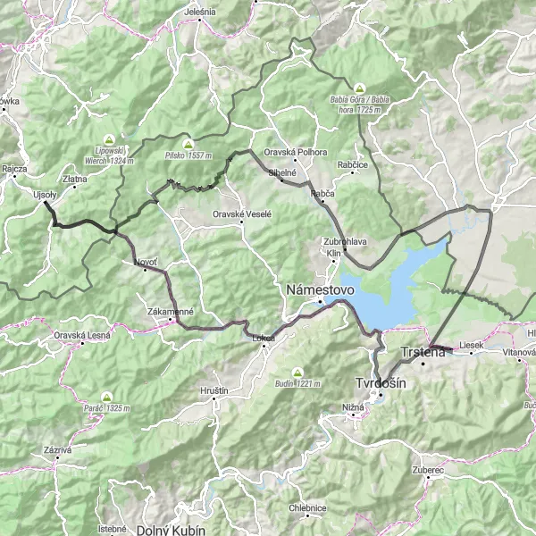 Map miniature of "The Ultimate Beskid Adventure" cycling inspiration in Śląskie, Poland. Generated by Tarmacs.app cycling route planner