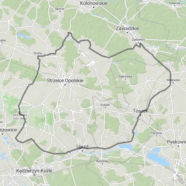 Miniatura mapy "Trasa pod Kalinów i Kieleczkę" - trasy rowerowej w Śląskie, Poland. Wygenerowane przez planer tras rowerowych Tarmacs.app