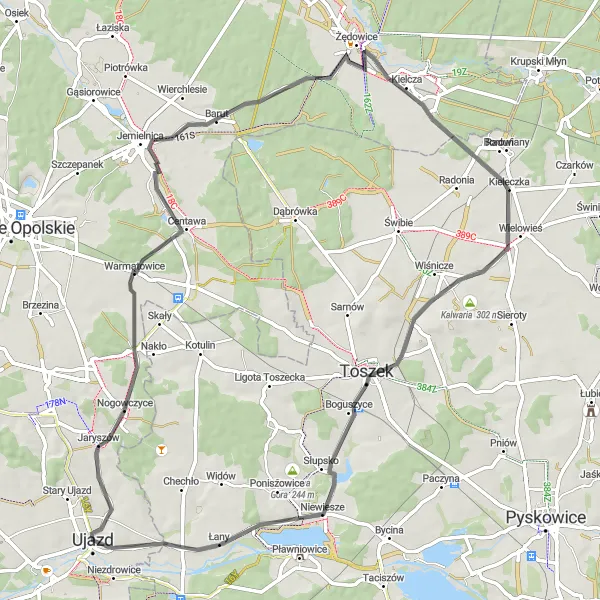 Miniatura mapy "Przez malownicze góry i doliny" - trasy rowerowej w Śląskie, Poland. Wygenerowane przez planer tras rowerowych Tarmacs.app