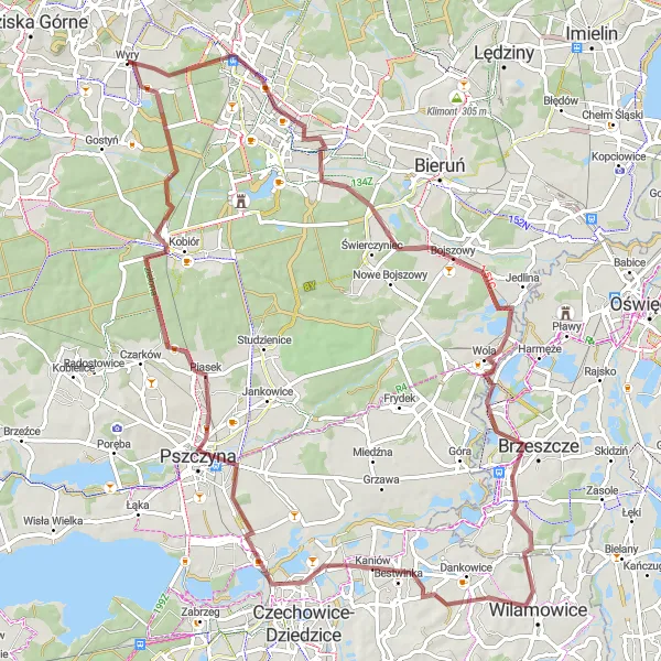 Miniatura mapy "Trasa gravelowa przez Stachową Kępę" - trasy rowerowej w Śląskie, Poland. Wygenerowane przez planer tras rowerowych Tarmacs.app