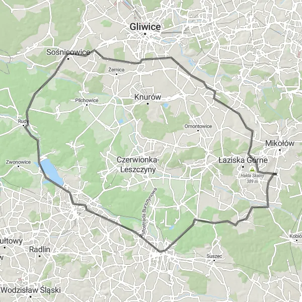 Miniatura mapy "Malownicza trasa rowerowa w okolicach Wyry" - trasy rowerowej w Śląskie, Poland. Wygenerowane przez planer tras rowerowych Tarmacs.app
