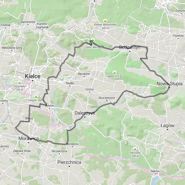 Miniatura mapy "Ciężki Szlak Przez Góry" - trasy rowerowej w Świętokrzyskie, Poland. Wygenerowane przez planer tras rowerowych Tarmacs.app