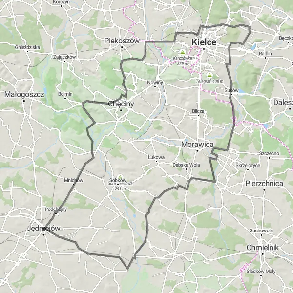 Miniatura mapy "Trasa od Miąsowej do Korytnicy" - trasy rowerowej w Świętokrzyskie, Poland. Wygenerowane przez planer tras rowerowych Tarmacs.app