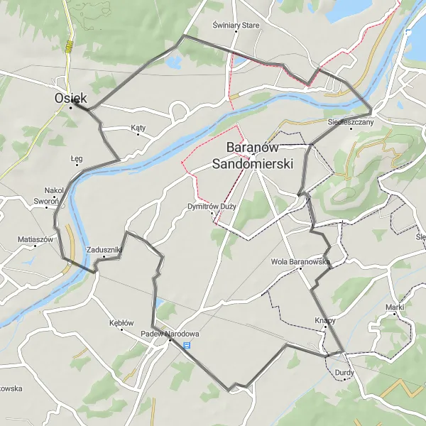 Map miniature of "Picturesque Skopanie Road Bike Route" cycling inspiration in Świętokrzyskie, Poland. Generated by Tarmacs.app cycling route planner