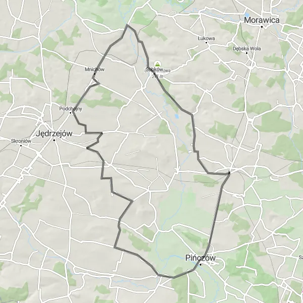 Miniatura mapy "Trasa przez Mnichów i Kliszów" - trasy rowerowej w Świętokrzyskie, Poland. Wygenerowane przez planer tras rowerowych Tarmacs.app