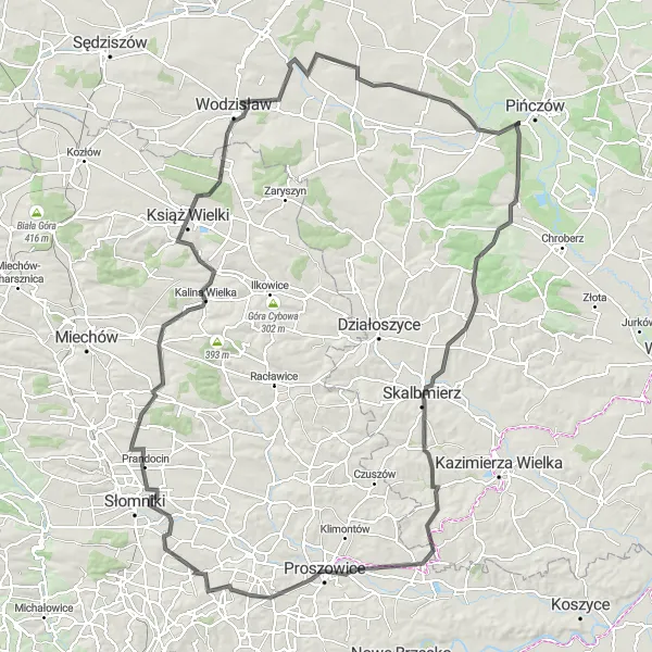 Miniatura mapy "Trasa przez Byczów i Wodzisław" - trasy rowerowej w Świętokrzyskie, Poland. Wygenerowane przez planer tras rowerowych Tarmacs.app