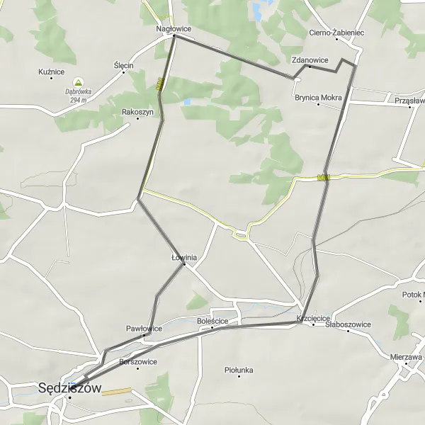 Miniatura mapy "Trasa rowerowa Sędziszów - Sędziszów" - trasy rowerowej w Świętokrzyskie, Poland. Wygenerowane przez planer tras rowerowych Tarmacs.app