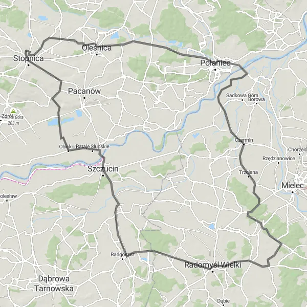 Miniatura mapy "Trasa rowerowa Połaniec - Stopnica" - trasy rowerowej w Świętokrzyskie, Poland. Wygenerowane przez planer tras rowerowych Tarmacs.app