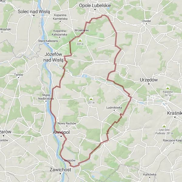 Miniatura mapy "Wyprawa w okolice Piorunowej Góry" - trasy rowerowej w Świętokrzyskie, Poland. Wygenerowane przez planer tras rowerowych Tarmacs.app