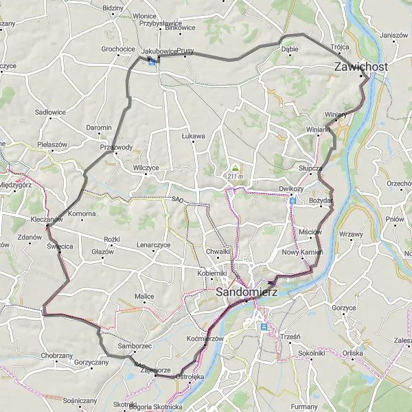 Miniatura mapy "Przejażdżka w okolicach Czyżowa Plebańskiego" - trasy rowerowej w Świętokrzyskie, Poland. Wygenerowane przez planer tras rowerowych Tarmacs.app