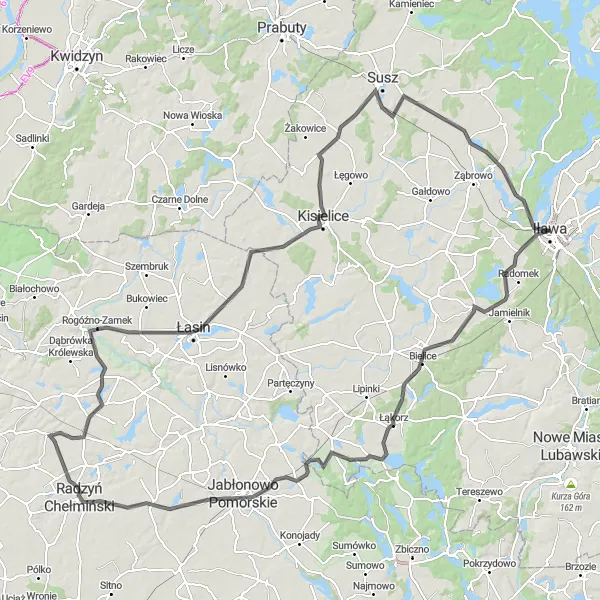 Miniatura mapy "Wyprawa rowerowa przez Ostrowite i Bałoszyce" - trasy rowerowej w Warmińsko-mazurskie, Poland. Wygenerowane przez planer tras rowerowych Tarmacs.app