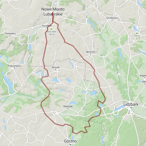 Miniatura mapy "Wycieczka gravelowa przez wschód Polski" - trasy rowerowej w Warmińsko-mazurskie, Poland. Wygenerowane przez planer tras rowerowych Tarmacs.app