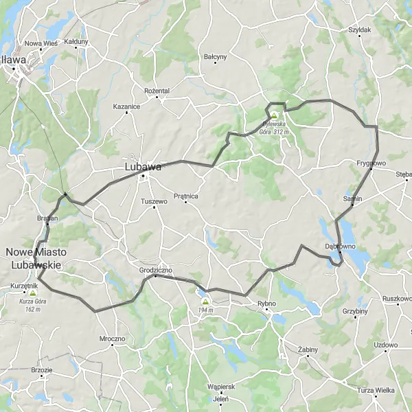Miniatura mapy "Okrężna Droga Zamków" - trasy rowerowej w Warmińsko-mazurskie, Poland. Wygenerowane przez planer tras rowerowych Tarmacs.app