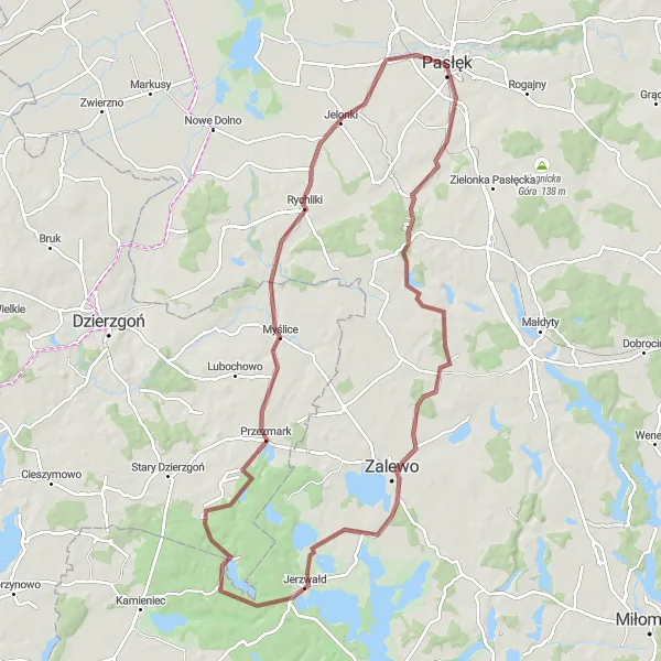 Miniatura mapy "Wetlina Biking Loop" - trasy rowerowej w Warmińsko-mazurskie, Poland. Wygenerowane przez planer tras rowerowych Tarmacs.app