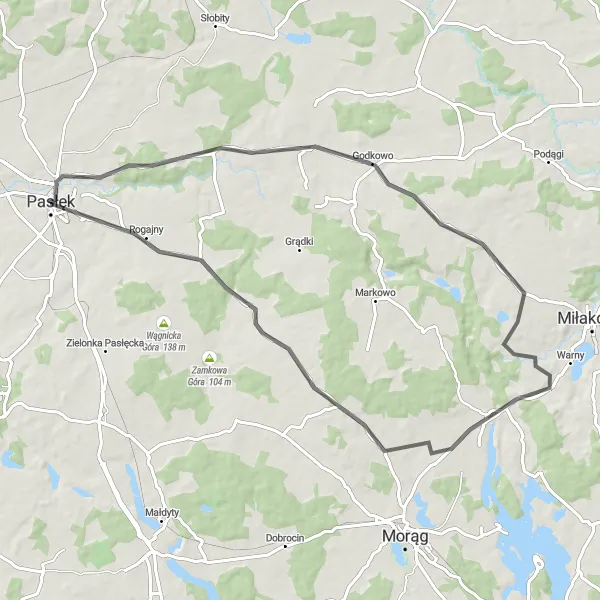 Miniatura mapy "Szlak Koniuchowsko-Łącki" - trasy rowerowej w Warmińsko-mazurskie, Poland. Wygenerowane przez planer tras rowerowych Tarmacs.app