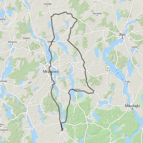 Miniatura mapy "Okolice Gronowa" - trasy rowerowej w Warmińsko-mazurskie, Poland. Wygenerowane przez planer tras rowerowych Tarmacs.app