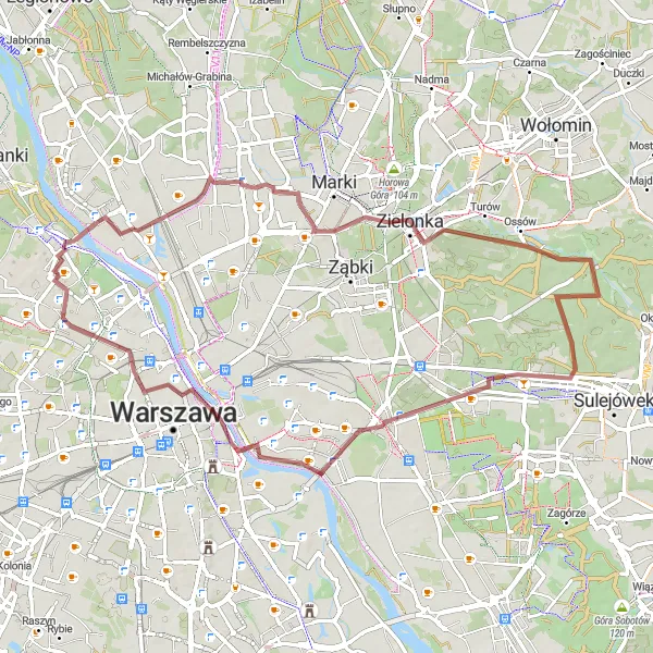 Map miniature of "Explore Białoleka and Gnojna Góra" cycling inspiration in Warszawski stołeczny, Poland. Generated by Tarmacs.app cycling route planner