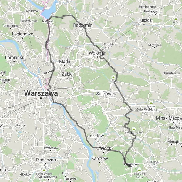 Miniatura mapy "Trasa przez Otwock, Koneser i Karniłówkę" - trasy rowerowej w Warszawski stołeczny, Poland. Wygenerowane przez planer tras rowerowych Tarmacs.app