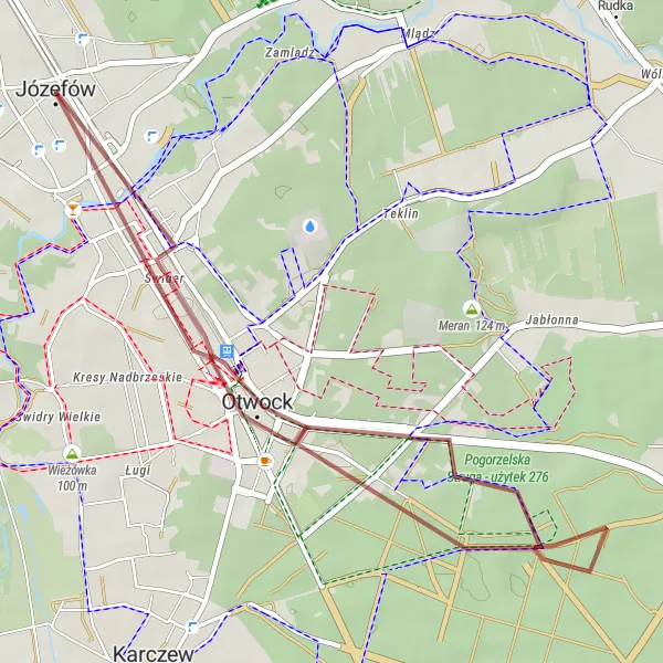 Miniatura mapy "Trasa rowerowa Józefów - Otwock" - trasy rowerowej w Warszawski stołeczny, Poland. Wygenerowane przez planer tras rowerowych Tarmacs.app