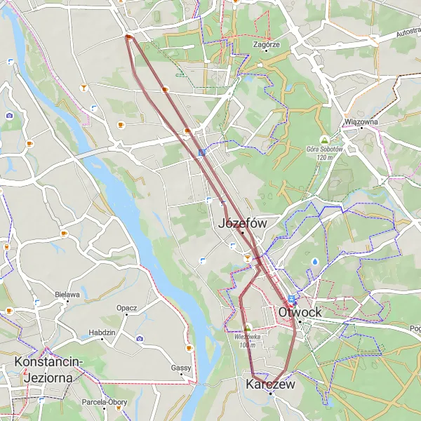 Miniatura mapy "Trasa Gravelowa do Otwocka" - trasy rowerowej w Warszawski stołeczny, Poland. Wygenerowane przez planer tras rowerowych Tarmacs.app