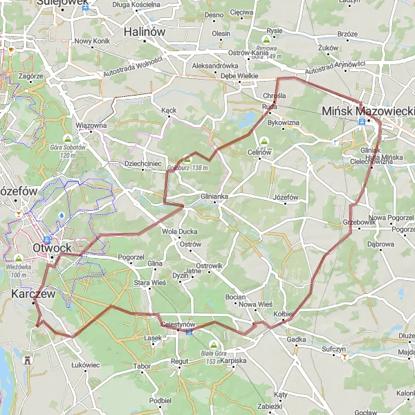 Miniatura mapy "Trasa Otwocka" - trasy rowerowej w Warszawski stołeczny, Poland. Wygenerowane przez planer tras rowerowych Tarmacs.app