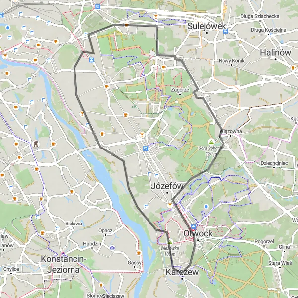 Miniatura mapy "Trasa Wieżówkowa" - trasy rowerowej w Warszawski stołeczny, Poland. Wygenerowane przez planer tras rowerowych Tarmacs.app
