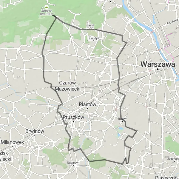 Miniatura mapy "Trasa przez Magdalenkę i Laski" - trasy rowerowej w Warszawski stołeczny, Poland. Wygenerowane przez planer tras rowerowych Tarmacs.app