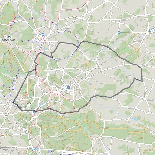 Miniatura mapy "Trasa do Zielonki" - trasy rowerowej w Warszawski stołeczny, Poland. Wygenerowane przez planer tras rowerowych Tarmacs.app