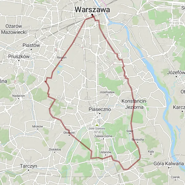 Miniatura mapy "Wyprawa rowerowa do Pałacu Wilanowskiego" - trasy rowerowej w Warszawski stołeczny, Poland. Wygenerowane przez planer tras rowerowych Tarmacs.app