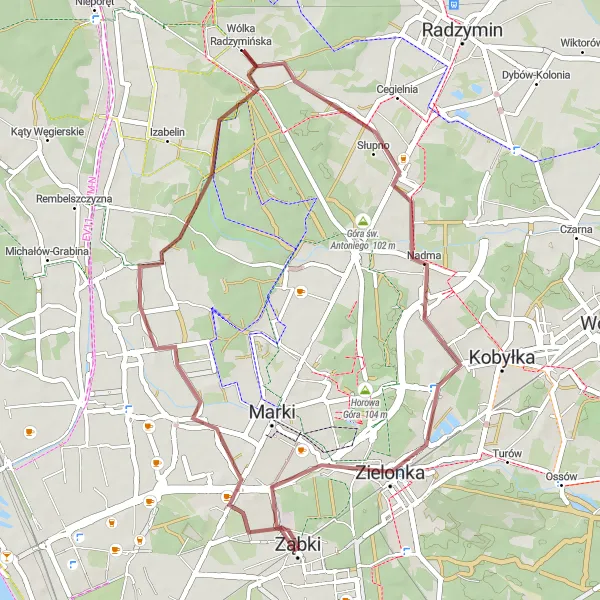 Miniatura mapy "Trasa wokół Willi Arkady" - trasy rowerowej w Warszawski stołeczny, Poland. Wygenerowane przez planer tras rowerowych Tarmacs.app