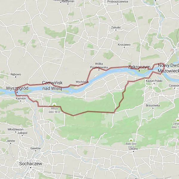 Miniatura mapy "Trasa szutrowa do Goławina" - trasy rowerowej w Warszawski stołeczny, Poland. Wygenerowane przez planer tras rowerowych Tarmacs.app