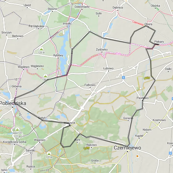 Miniatura mapy "Trasa Gniezno - Lednogóra" - trasy rowerowej w Wielkopolskie, Poland. Wygenerowane przez planer tras rowerowych Tarmacs.app