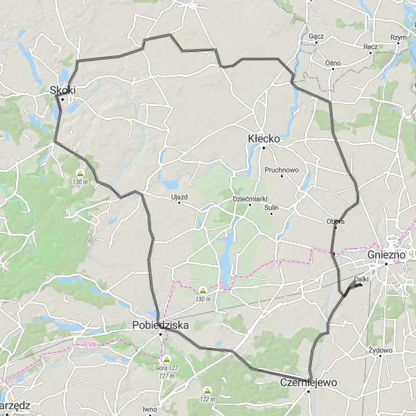 Miniatura mapy "Trasa Gniezno - Mnichowo" - trasy rowerowej w Wielkopolskie, Poland. Wygenerowane przez planer tras rowerowych Tarmacs.app