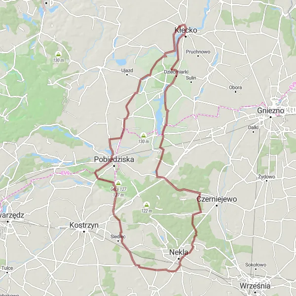 Miniatura mapy "Wycieczka do Gułtów" - trasy rowerowej w Wielkopolskie, Poland. Wygenerowane przez planer tras rowerowych Tarmacs.app