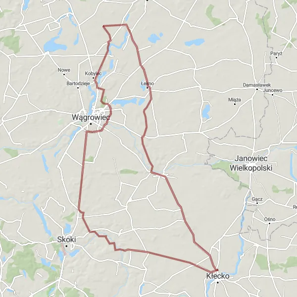Miniatura mapy "Przez Grylewo" - trasy rowerowej w Wielkopolskie, Poland. Wygenerowane przez planer tras rowerowych Tarmacs.app