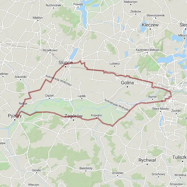 Miniatura mapy "Szlakiem Oleśnicy i Samarzewa" - trasy rowerowej w Wielkopolskie, Poland. Wygenerowane przez planer tras rowerowych Tarmacs.app