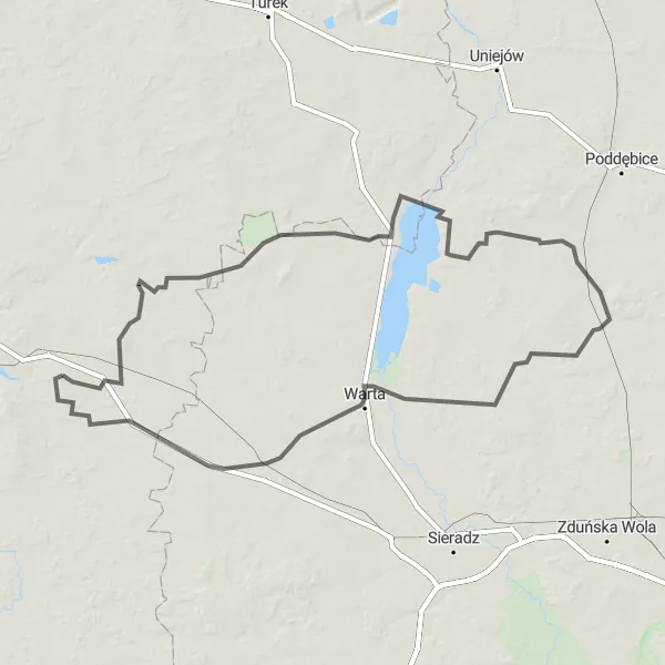 Miniatura mapy "Szlak z Koźminka do Szczytnik" - trasy rowerowej w Wielkopolskie, Poland. Wygenerowane przez planer tras rowerowych Tarmacs.app