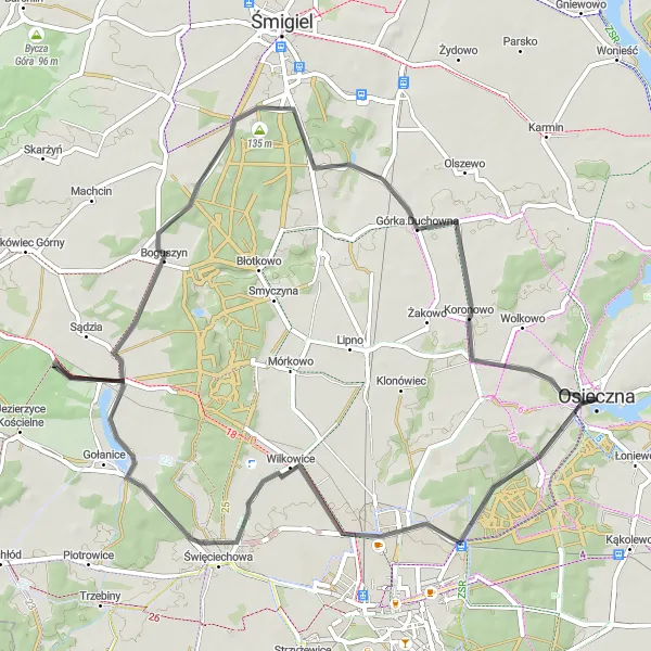 Miniatura mapy "Rowerowa wyprawa po Wielkopolsce" - trasy rowerowej w Wielkopolskie, Poland. Wygenerowane przez planer tras rowerowych Tarmacs.app