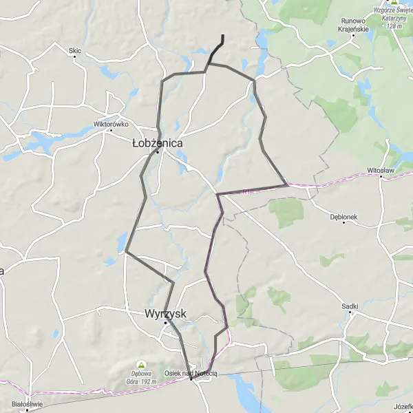 Miniatura mapy "Wycieczka rowerowa przez Czubatkę, Łobżenicę, Glesno i Pracz" - trasy rowerowej w Wielkopolskie, Poland. Wygenerowane przez planer tras rowerowych Tarmacs.app